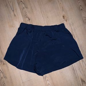 High waisted navy blue shorts
